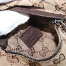 GUCCI GG Canvas Waist Bag Beige Silver 28566 Auth 153142-20