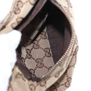 GUCCI GG Canvas Waist Bag Beige Silver 28566 Auth 153142-11