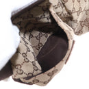 GUCCI GG Canvas Waist Bag Beige Silver 28566 Auth 153142-23