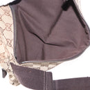 GUCCI GG Canvas Waist Bag Beige Silver 28566 Auth 153142-24