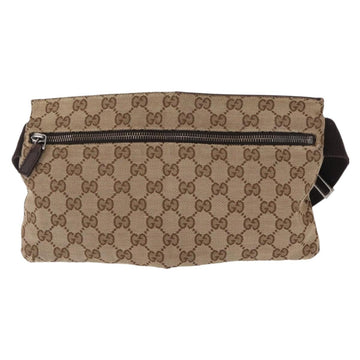 GUCCI GG Canvas Waist Bag Beige Silver 28566 Auth 153142 - 0