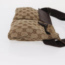 GUCCI GG Canvas Waist Bag Beige Silver 28566 Auth 153142-3