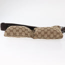 GUCCI GG Canvas Waist Bag Beige Silver 28566 Auth 153142-5