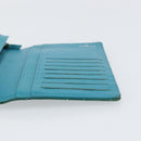 CHANEL Matelasse Long Wallet Patent leather Blue Silver CC Auth 153143-9