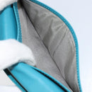 CHANEL Matelasse Long Wallet Patent leather Blue Silver CC Auth 153143-10