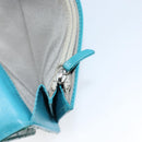 CHANEL Matelasse Long Wallet Patent leather Blue Silver CC Auth 153143-22