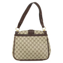 GUCCI GG Supreme Shoulder Bag PVC Beige Gold Auth 153152-2