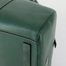 PRADA Boston Bag Leather Green Silver Auth 153161-10