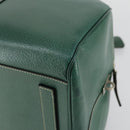 PRADA Boston Bag Leather Green Silver Auth 153161-12