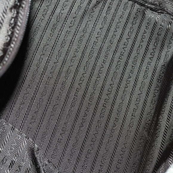 PRADA Boston Bag Leather Green Silver Auth 153161