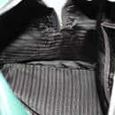 PRADA Boston Bag Leather Green Silver Auth 153161-20