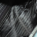 PRADA Boston Bag Leather Green Silver Auth 153161-23