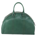 PRADA Boston Bag Leather Green Silver Auth 153161-3