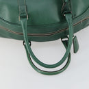 PRADA Boston Bag Leather Green Silver Auth 153161-7