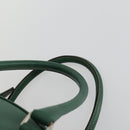 PRADA Boston Bag Leather Green Silver Auth 153161-8