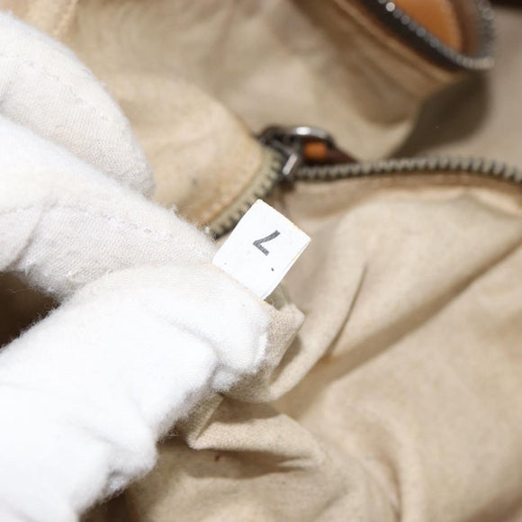 PRADA Hand Bag Leather Beige Auth 153163