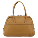 PRADA Hand Bag Leather Beige Auth 153163-2