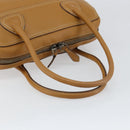 PRADA Hand Bag Leather Beige Auth 153163-7