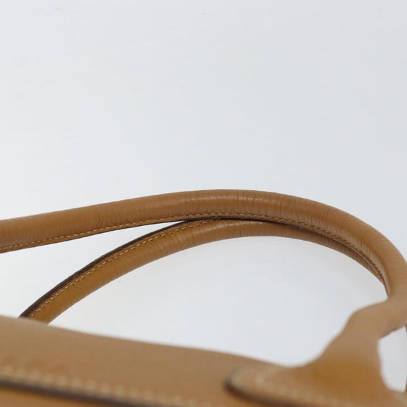 PRADA Hand Bag Leather Beige Auth 153163