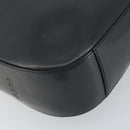 PRADA Shoulder Bag Leather Gray Silver Auth 153165-11