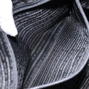 PRADA Shoulder Bag Leather Gray Silver Auth 153165-20