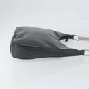 PRADA Shoulder Bag Leather Gray Silver Auth 153165-4