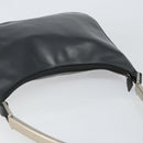 PRADA Shoulder Bag Leather Gray Silver Auth 153165-6