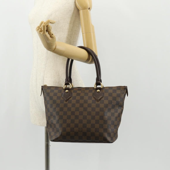 LOUIS VUITTON Damier Ebene Saleya PM Tote Bag N51183 LV Auth 153166V