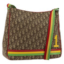 Christian Dior Trotter Canvas Shoulder Bag Rasta Color Beige Auth 153168-1