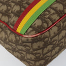 Christian Dior Trotter Canvas Shoulder Bag Rasta Color Beige Auth 153168-14