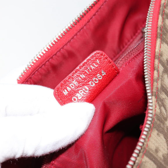 Christian Dior Trotter Canvas Shoulder Bag Rasta Color Beige Auth 153168