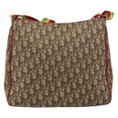 Christian Dior Trotter Canvas Shoulder Bag Rasta Color Beige Auth 153168-2