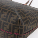 FENDI Zucca Canvas Tote Bag Black Brown Auth 153170-10