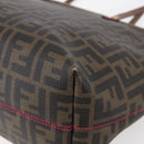 FENDI Zucca Canvas Tote Bag Black Brown Auth 153170-12