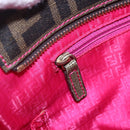 FENDI Zucca Canvas Tote Bag Black Brown Auth 153170-17