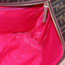 FENDI Zucca Canvas Tote Bag Black Brown Auth 153170-19