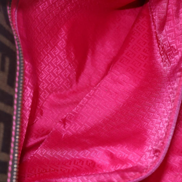 FENDI Zucca Canvas Tote Bag Black Brown Auth 153170