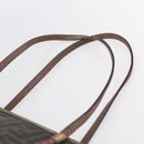 FENDI Zucca Canvas Tote Bag Black Brown Auth 153170-8