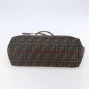 FENDI Zucca Canvas Tote Bag Black Brown Auth 153170-9