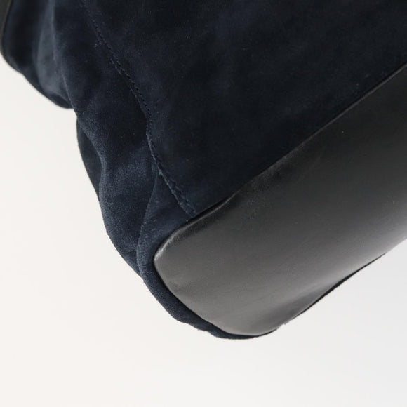 Jimmy Choo Tote Bag Suede 2way Navy Silver Auth 153171