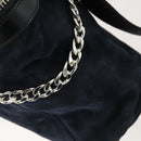 Jimmy Choo Tote Bag Suede 2way Navy Silver Auth 153171-16