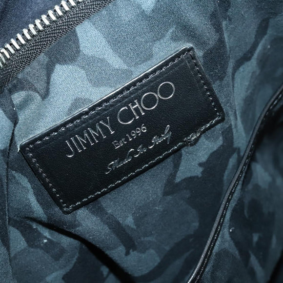 Jimmy Choo Tote Bag Suede 2way Navy Silver Auth 153171