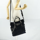 Jimmy Choo Tote Bag Suede 2way Navy Silver Auth 153171-27