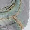 PRADA Shoulder Bag Nylon Gray Silver Auth 153172-14