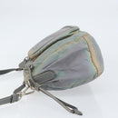 PRADA Shoulder Bag Nylon Gray Silver Auth 153172-4