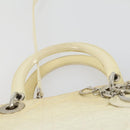 Christian Dior Canage Lady Dior Hand Bag Nylon 2way Ivory Silver Auth 153173-9