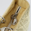 Christian Dior Canage Lady Dior Hand Bag Nylon 2way Ivory Silver Auth 153173-19