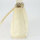 Christian Dior Canage Lady Dior Hand Bag Nylon 2way Ivory Silver Auth 153173-3
