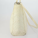 Christian Dior Canage Lady Dior Hand Bag Nylon 2way Ivory Silver Auth 153173-4