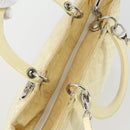 Christian Dior Canage Lady Dior Hand Bag Nylon 2way Ivory Silver Auth 153173-6